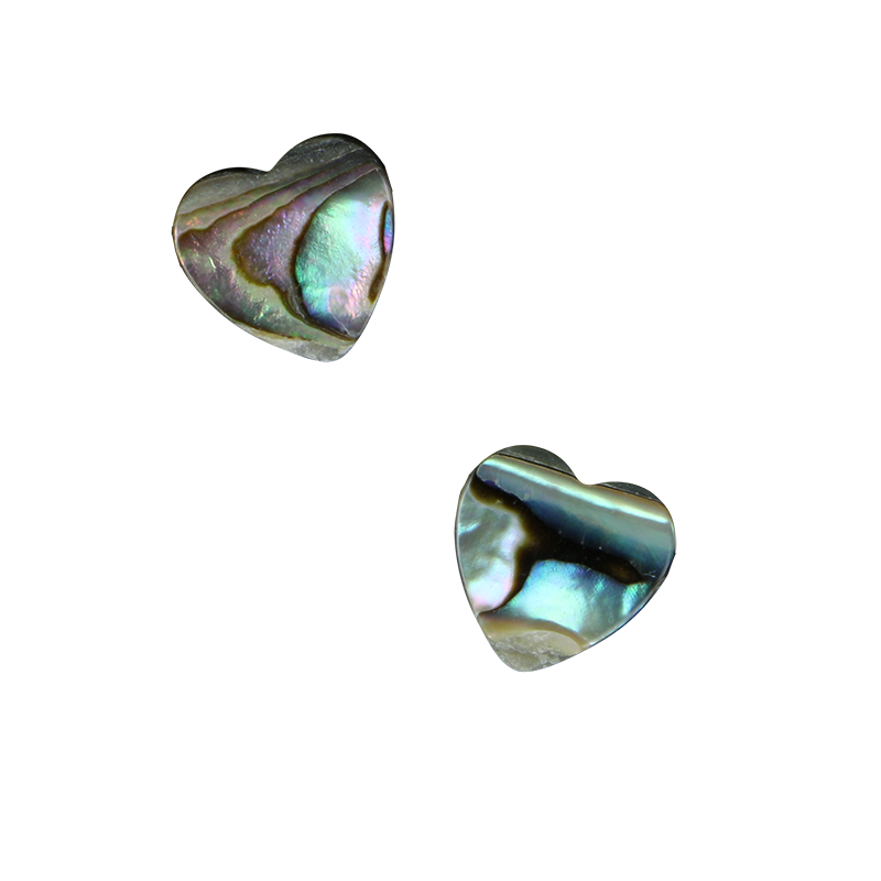 BPH - SHELL BEAD - PAUA HEART SHAPE - 12MM (34 PCS) - OCEAN SHELL STUDIOS
