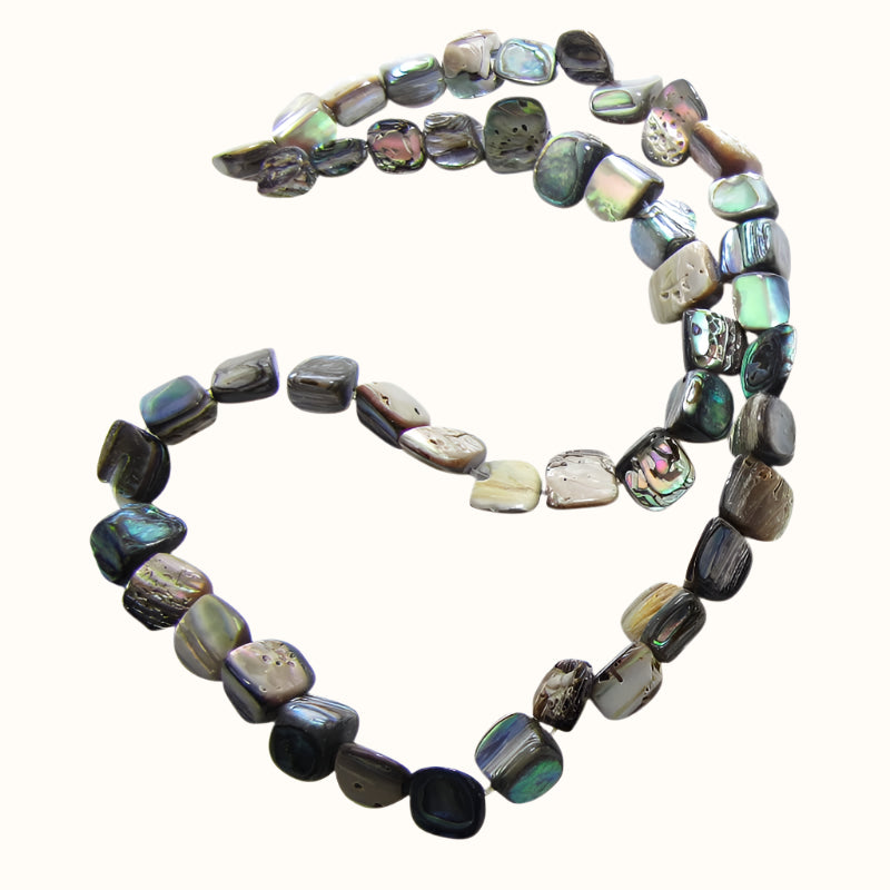 BPNS_e2d7359d-1e9d-49ed-8870-9235155583c5 - SHELL BEAD - PAUA NUGGET - SMALL - 8MM (48 PCS) - OCEAN SHELL STUDIOS