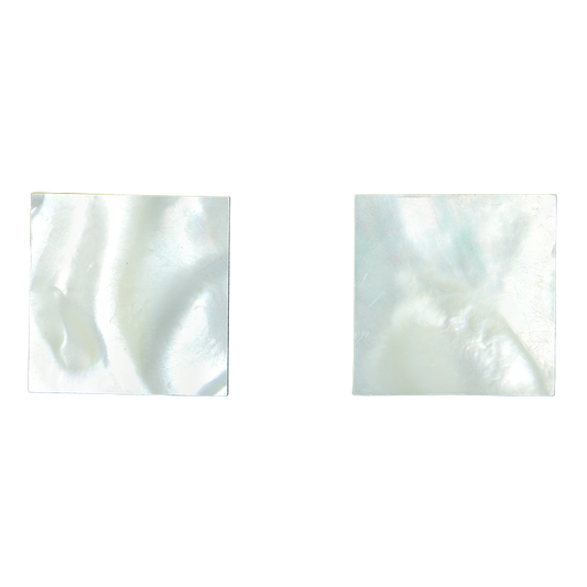 BWSFCN25_2 - 25x25x3mm (12pcs) WMOP WW - SQUARE - FLAT, CLEAN BACK, NOT POLISHED - OCEAN SHELL STUDIOS