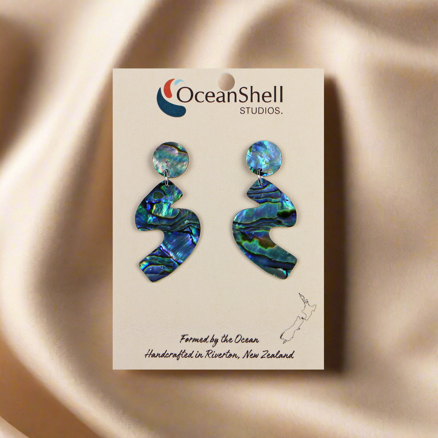 Earrings_0001_Layer-14 - Paua Squiggle (21*47mm) EARRINGS - TWO PIECE STUD - OCEAN SHELL STUDIOS
