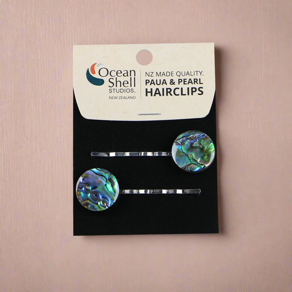 Hairclip_3 - PAUA CIRCLE HAIR CLIP - 2 PACK - OCEAN SHELL STUDIOS