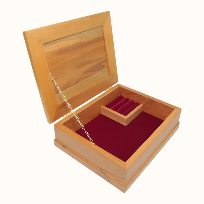 JB1BU - Burgundy Standard JEWELLERY BOXES - OCEAN SHELL STUDIOS
