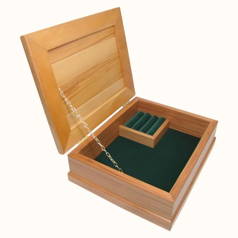 JB1G - Forest Green Standard JEWELLERY BOXES - OCEAN SHELL STUDIOS