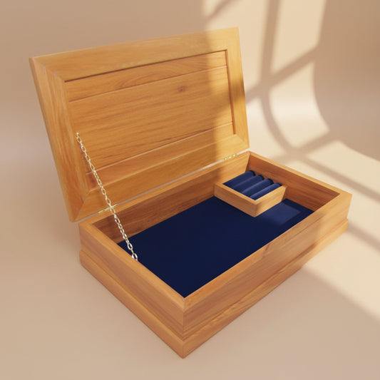 JB2BL - Royal Blue Large JEWELLERY BOXES - OCEAN SHELL STUDIOS