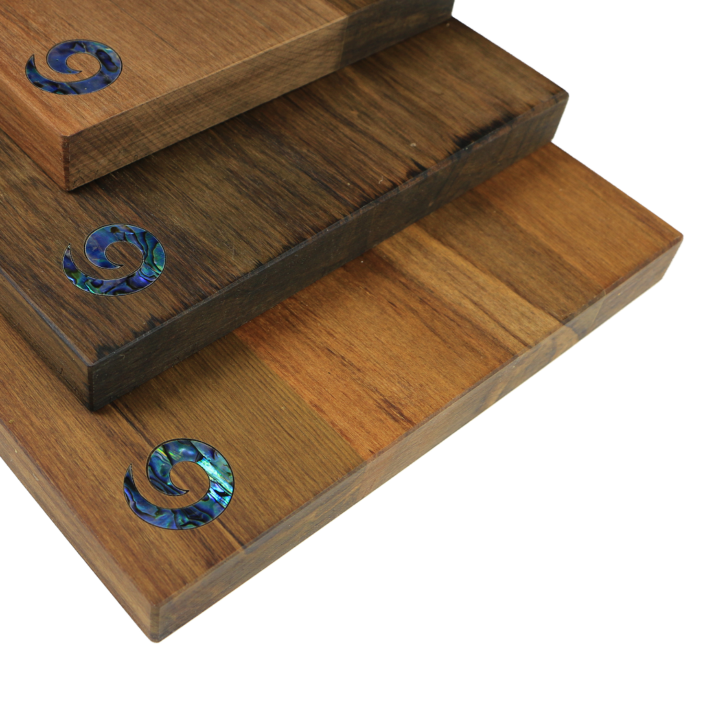 Koru_Cheeseboard_2_800d2217-6d8f-47ad-abe7-f6343a9d9f57 - RIMU CHEESE BOARD KORU - WITH KNIFE - OCEAN SHELL STUDIOS