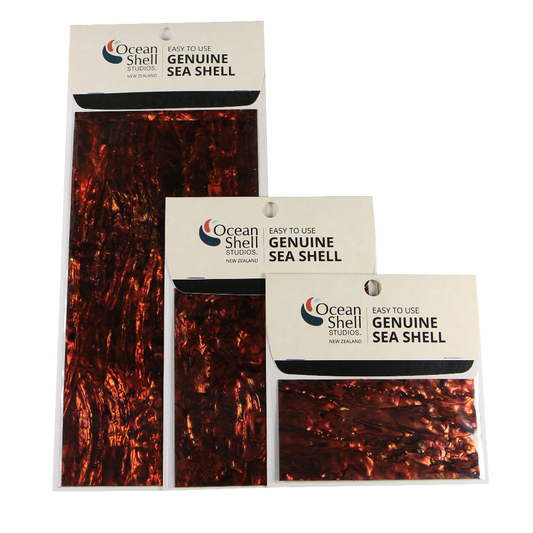 LGOT50P - RETAIL READY - SHELL VENEER COATED - PAUA COPPER RED - OCEAN SHELL STUDIOS