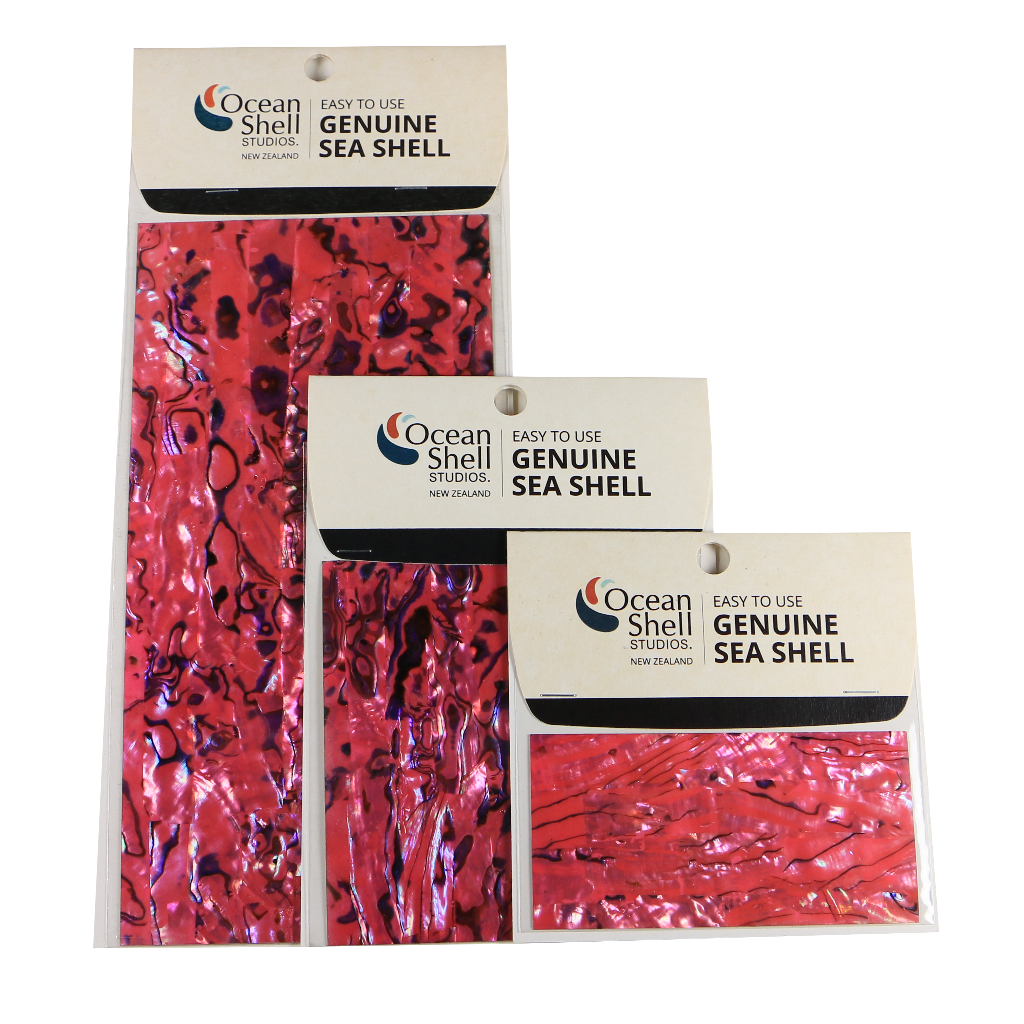 LPKT50P - RETAIL READY - SHELL VENEER COATED - PAUA PINK TOPAZ - OCEAN SHELL STUDIOS