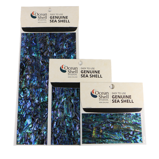 LPN50P - RETAIL READY - SHELL VENEER COATED - NZ ABALONE PAUA NATURAL - OCEAN SHELL STUDIOS