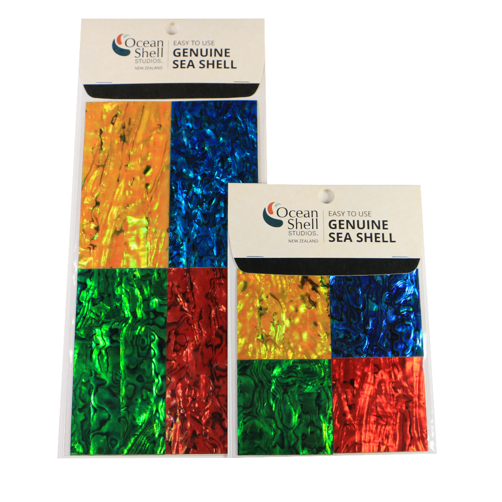 LTP4 - SHELL VENEER COATED - PRIMARY TINTS - OCEAN SHELL STUDIOS