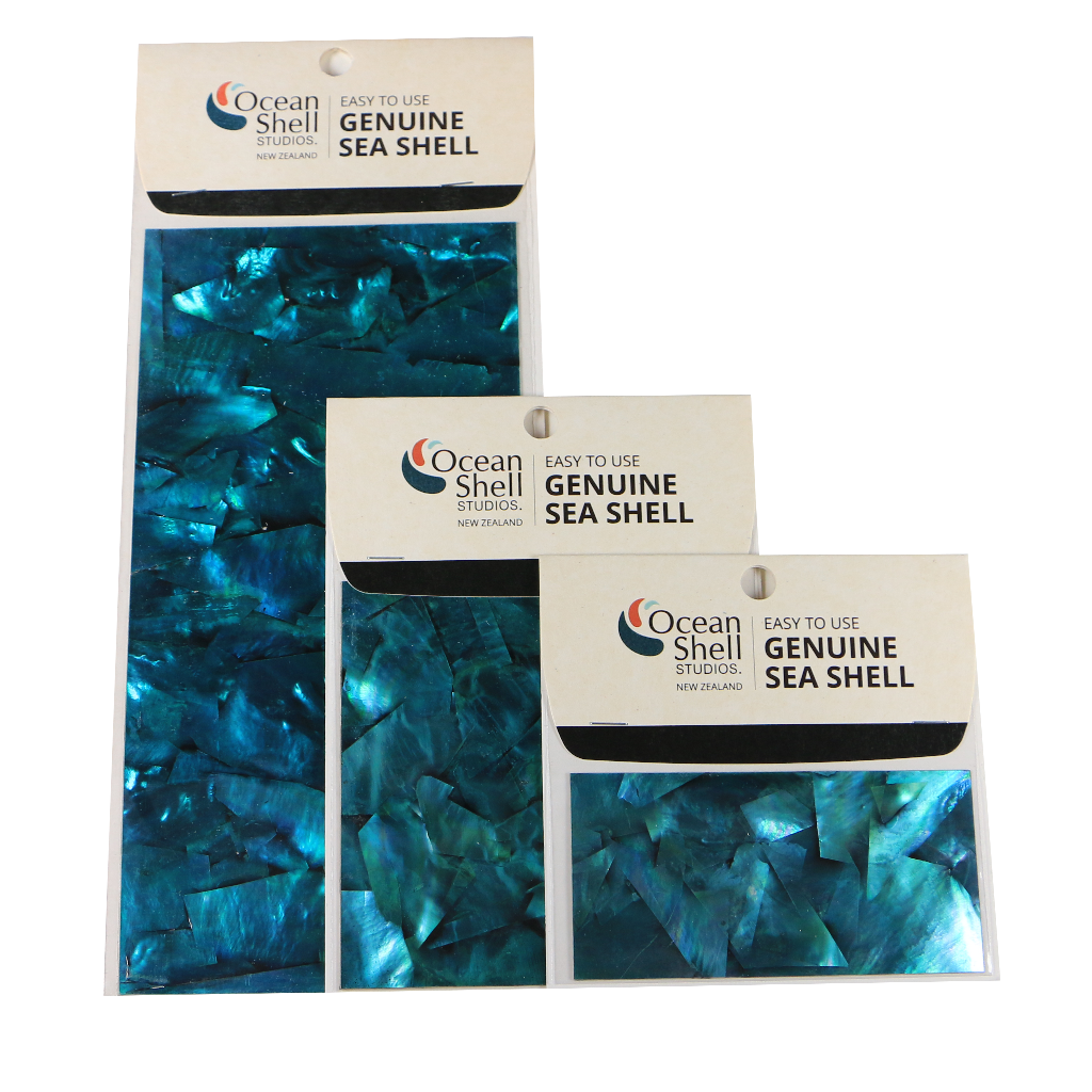 LWKT50P - RETAIL READY - SHELL VENEER COATED - WMOP TURQUOISE GREEN - OCEAN SHELL STUDIOS