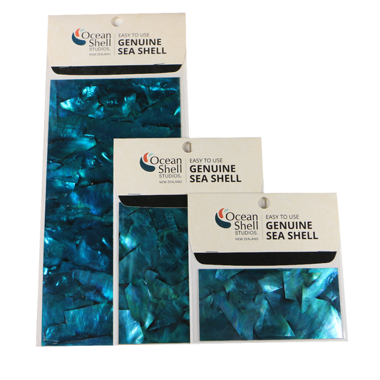 LWKT50P - RETAIL READY - SHELL VENEER COATED - WMOP TURQUOISE GREEN - OCEAN SHELL STUDIOS