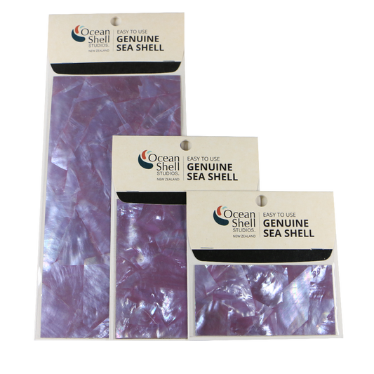 LWLT50P - RETAIL READY - SHELL VENEER COATED - WMOP AMETHYST PURPLE - OCEAN SHELL STUDIOS