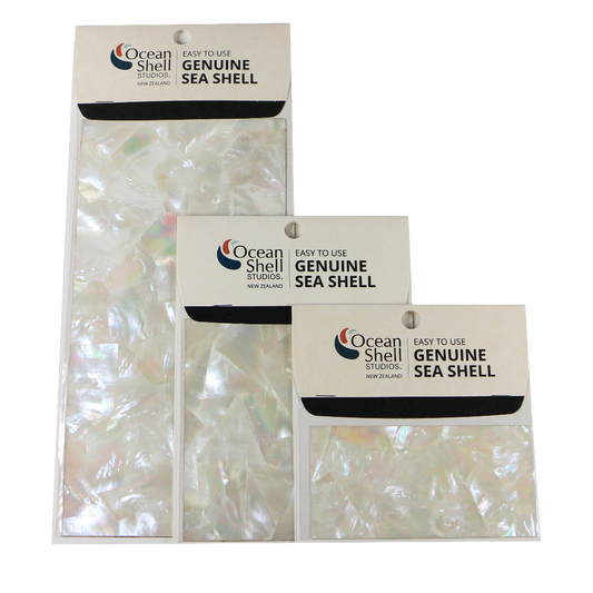 LWPM50P - RETAIL READY - SHELL VENEER COATED - WMOP NATURAL MOSAIC - OCEAN SHELL STUDIOS