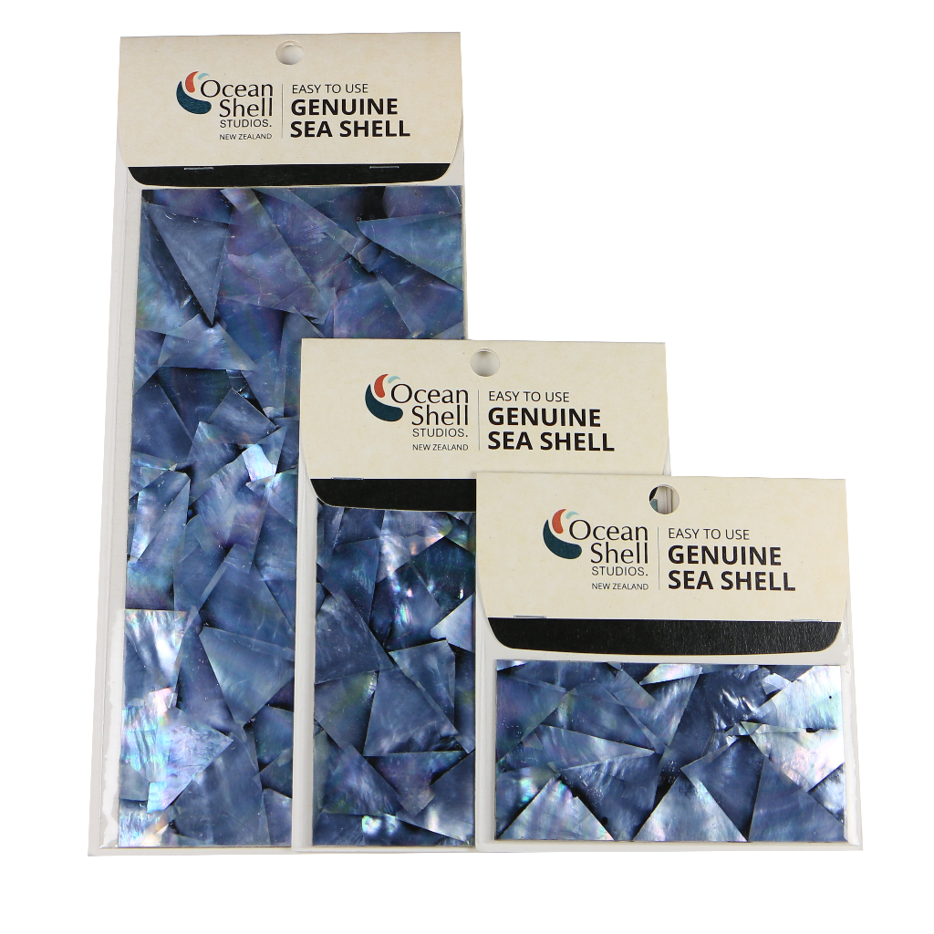 LWPMD50P - RETAIL READY - SHELL VENEER COATED - WMOP AQUAMARINE - OCEAN SHELL STUDIOS