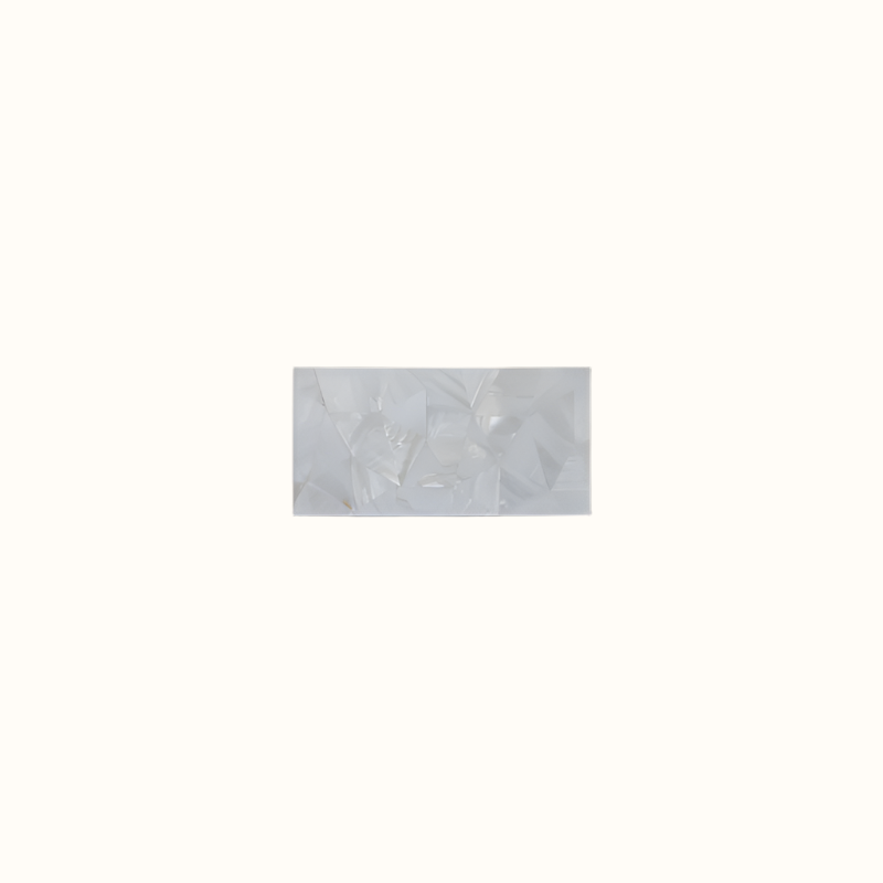 MOP005-150 - 150x75mm SOLID SHELL TILE - F/W MOP WHITE - CRAZY - OCEAN SHELL STUDIOS
