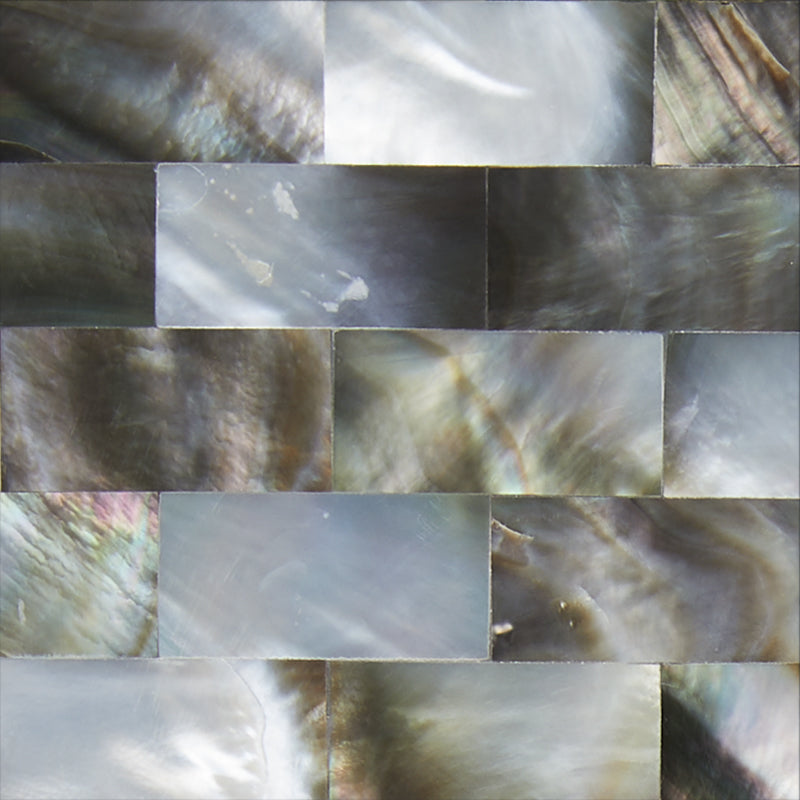 MOP101-150_2 - SOLID SHELL TILE - BLACK MOP - BRICK - OCEAN SHELL STUDIOS