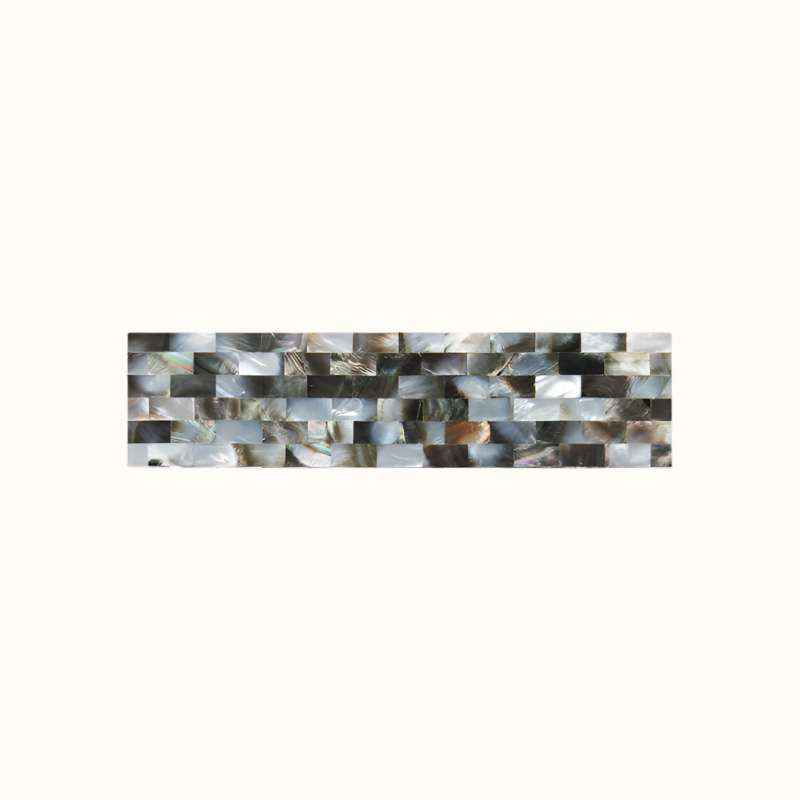 MOP101-300 - 300x75mm SOLID SHELL TILE - BLACK MOP - BRICK - OCEAN SHELL STUDIOS