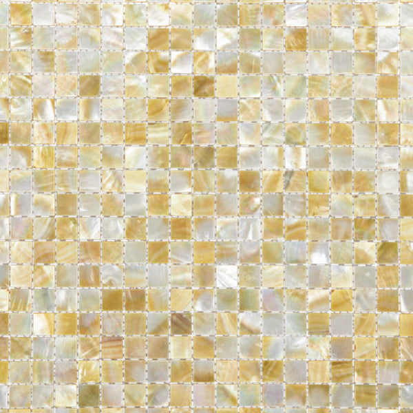 MS601-15 - SOLID SHELL MOSAIC TILE GOLD MOP - OCEAN SHELL STUDIOS