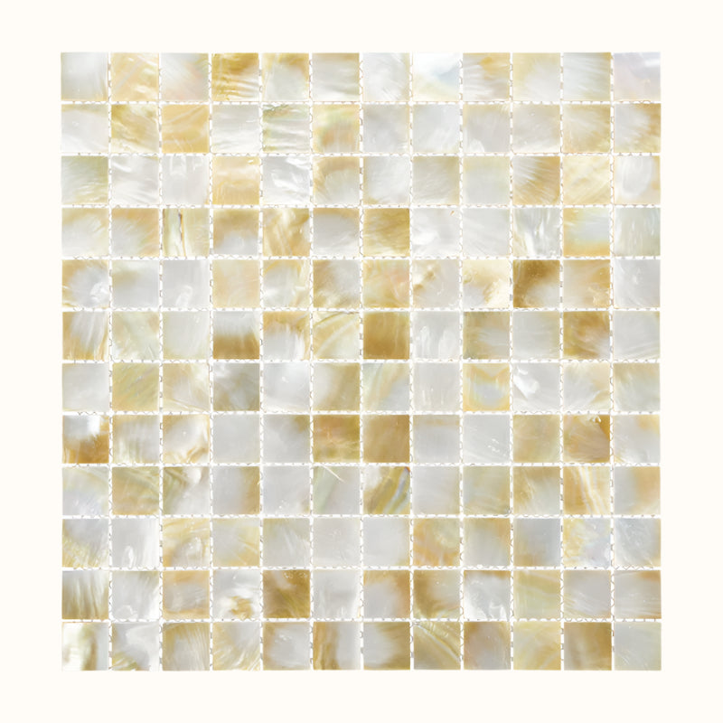 MS601-25 - SOLID SHELL MOSAIC TILE GOLD MOP - OCEAN SHELL STUDIOS
