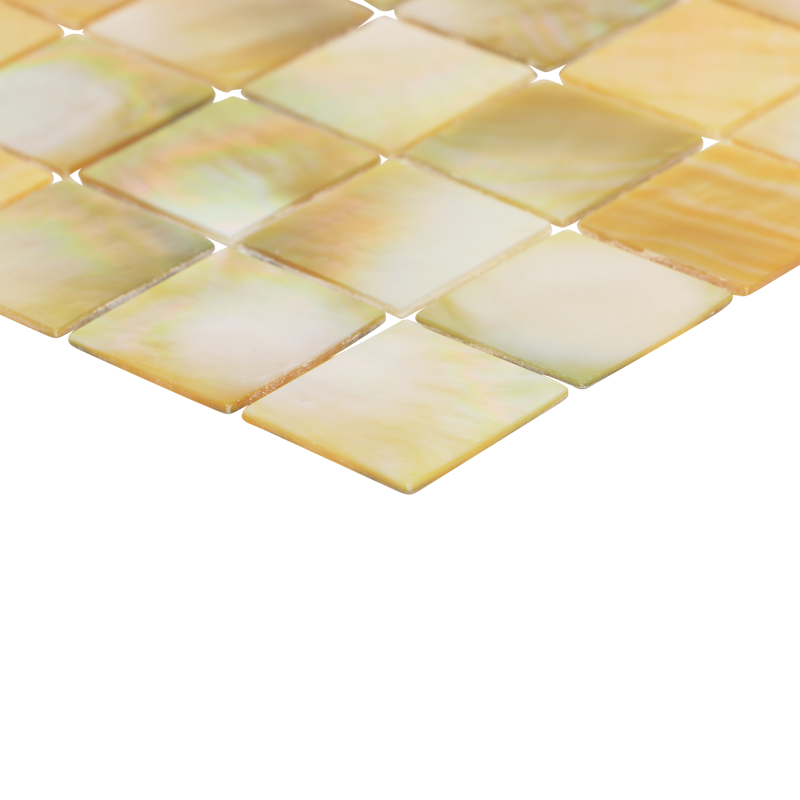 MS601-25_3 - SOLID SHELL MOSAIC TILE GOLD MOP - OCEAN SHELL STUDIOS