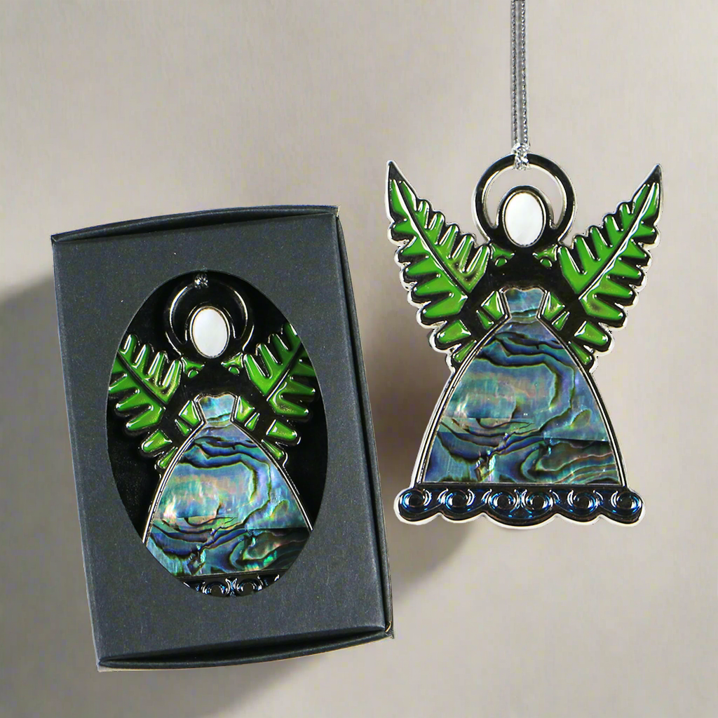 Metal_Decorations_Silver_Fern - SOUTH PACIFIC FAIRY - SILVER FERN FRIENDSHIP FAIRY DECORATION - OCEAN SHELL STUDIOS