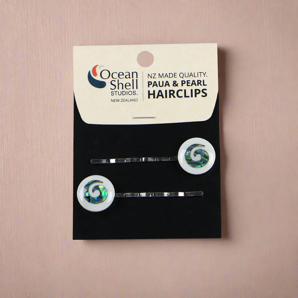 NAHCPK - PAUA KORU HAIR CLIP - 2 PACK - OCEAN SHELL STUDIOS