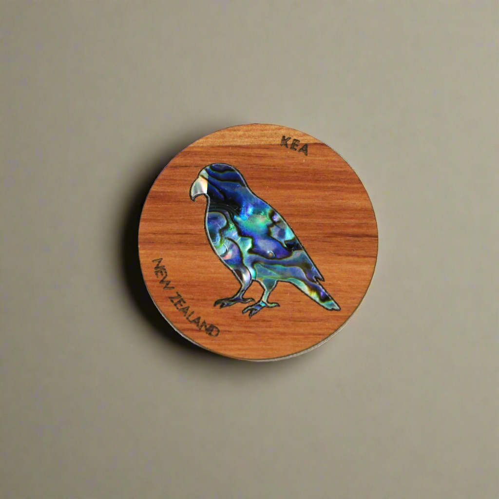 NMAGPRKEA - Kea PAUA RIMU MAGNET - OCEAN SHELL STUDIOS