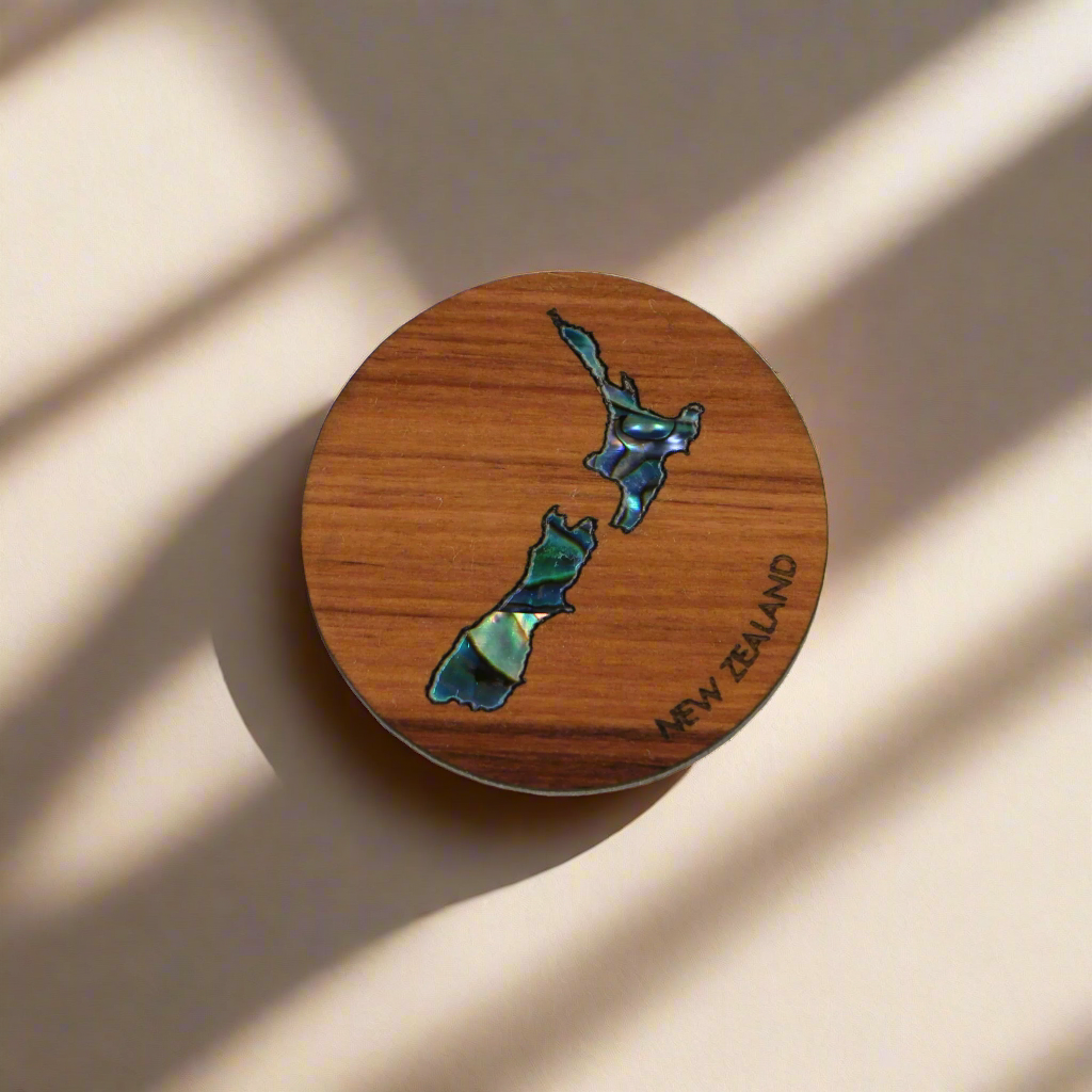 NMAGPRNZ - New Zealand PAUA RIMU MAGNET - OCEAN SHELL STUDIOS