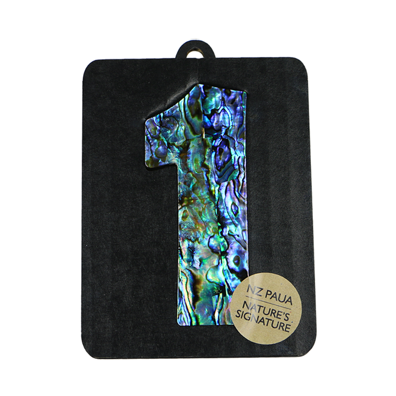 NPN1 - 1 - ONE PAUA VENEER NUMBERS - OCEAN SHELL STUDIOS