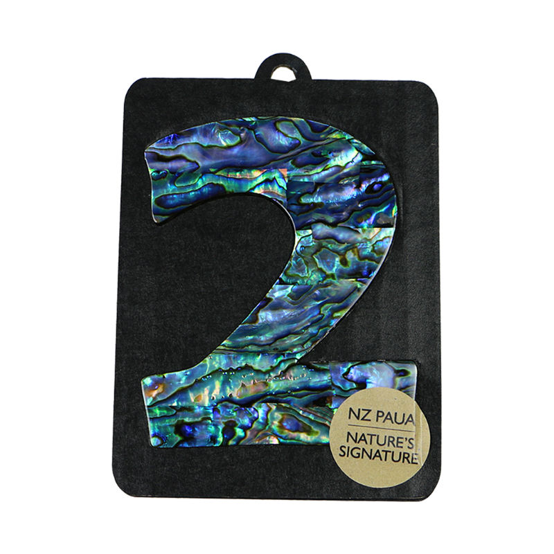 NPN2 - 2 - TWO PAUA VENEER NUMBERS - OCEAN SHELL STUDIOS