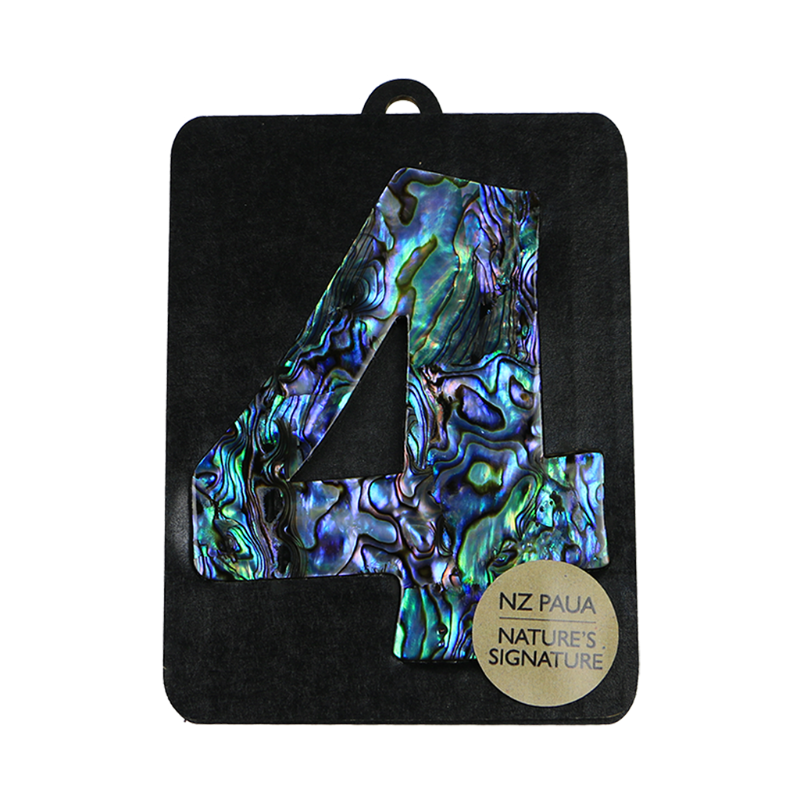 NPN4 - 4 - FOUR PAUA VENEER NUMBERS - OCEAN SHELL STUDIOS