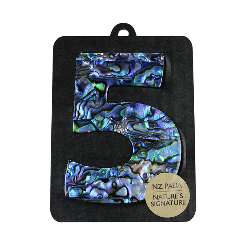 NPN5 - 5 - FIVE PAUA VENEER NUMBERS - OCEAN SHELL STUDIOS
