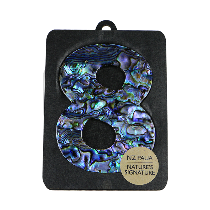 NPN8 - 8 - EIGHT PAUA VENEER NUMBERS - OCEAN SHELL STUDIOS
