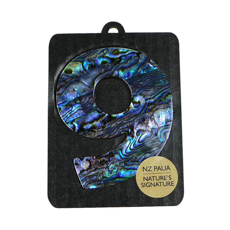 NPN9 - 9 - NINE PAUA VENEER NUMBERS - OCEAN SHELL STUDIOS
