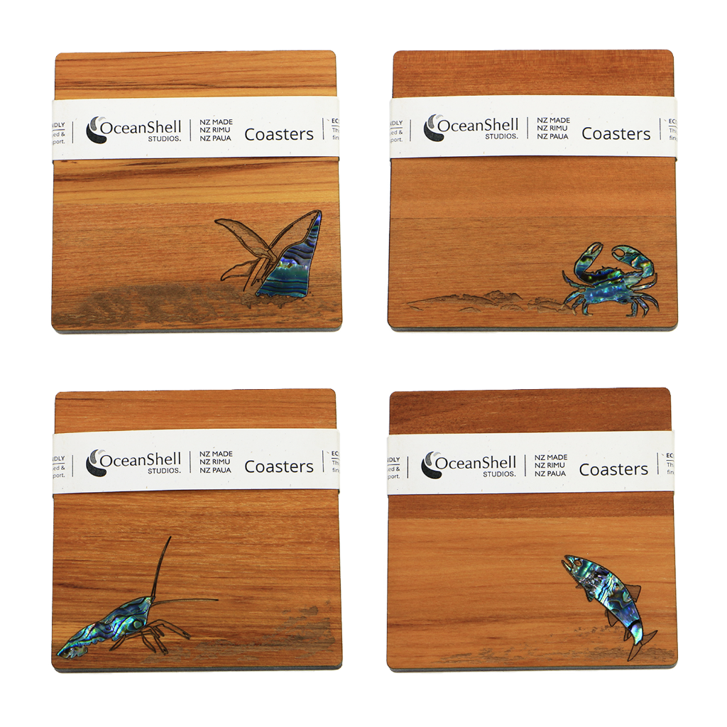 NPRCSL4B_SET - Sea Life PAUA AND RIMU COASTER - SETS - OCEAN SHELL STUDIOS