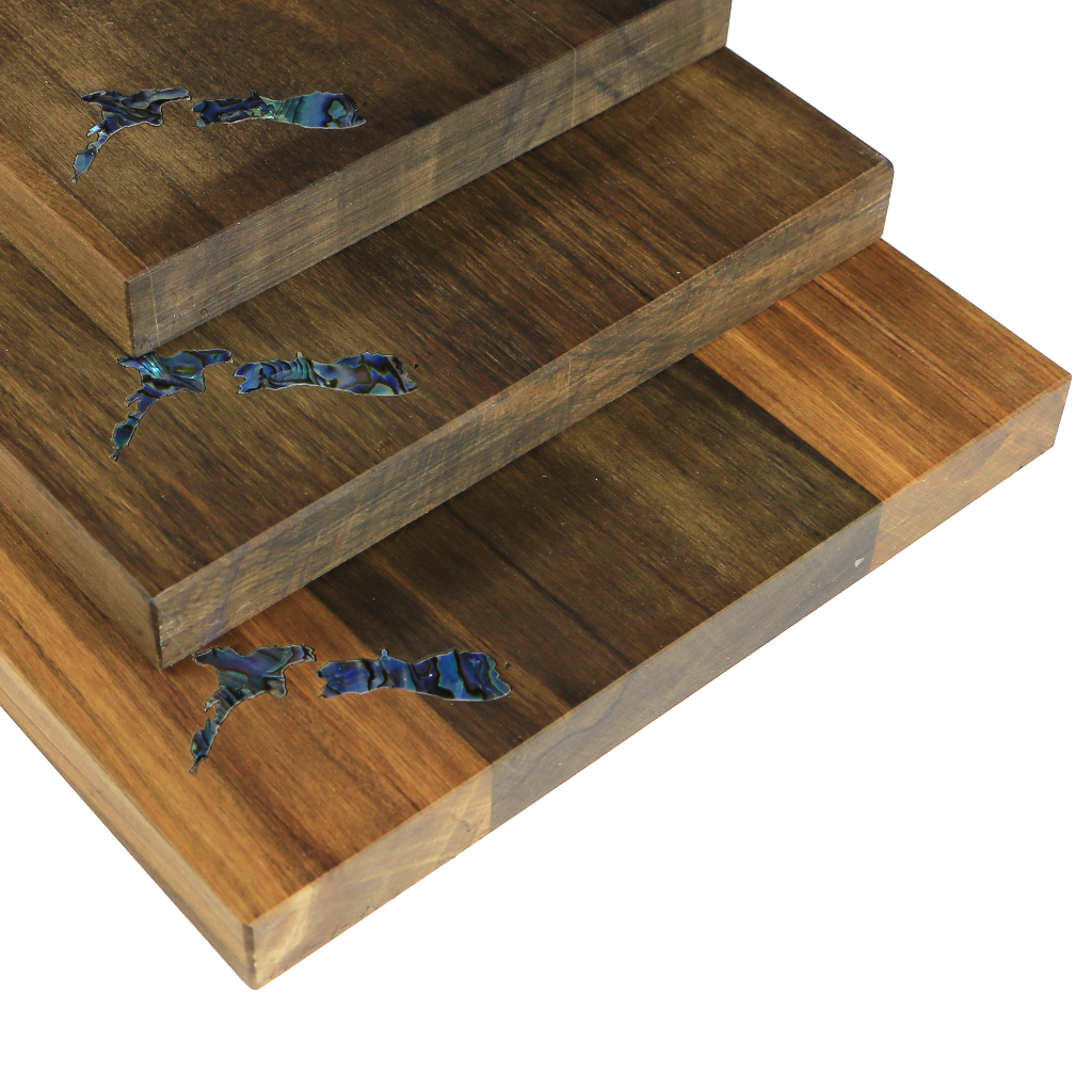 NZ_Cheeseboard_2 - RIMU CHEESE BOARD NZ MAP - WITH KNIFE - OCEAN SHELL STUDIOS