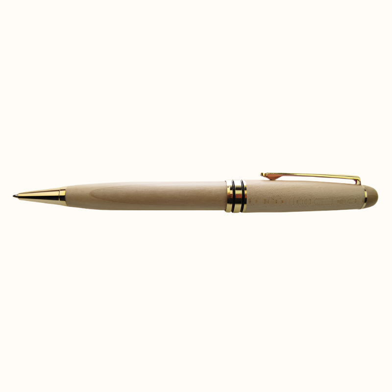 PB0101M - Gold Unboxed (Pen Only) WOODEN PENS - OCEAN SHELL STUDIOS