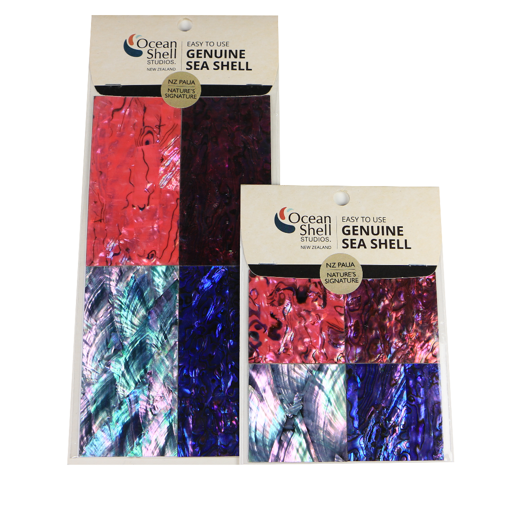 PINK - SHELL VENEER COATED - DAWN TINTS - OCEAN SHELL STUDIOS