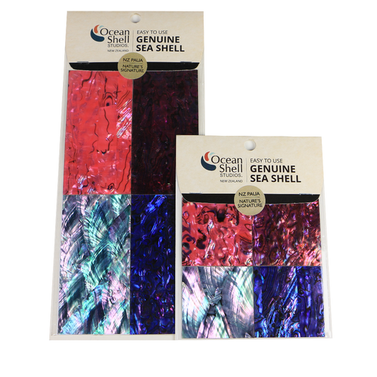 PINK - SHELL VENEER COATED - DAWN TINTS - OCEAN SHELL STUDIOS