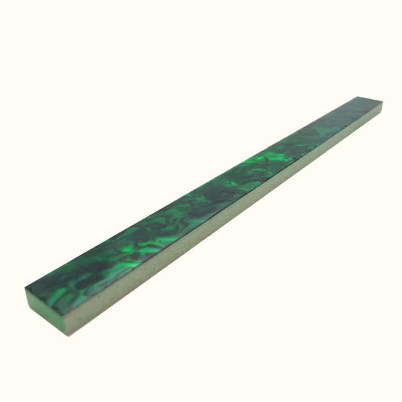 TG15 - 200x15mm SHELL VENEER TILE PAUA EMERALD GREEN - OCEAN SHELL STUDIOS