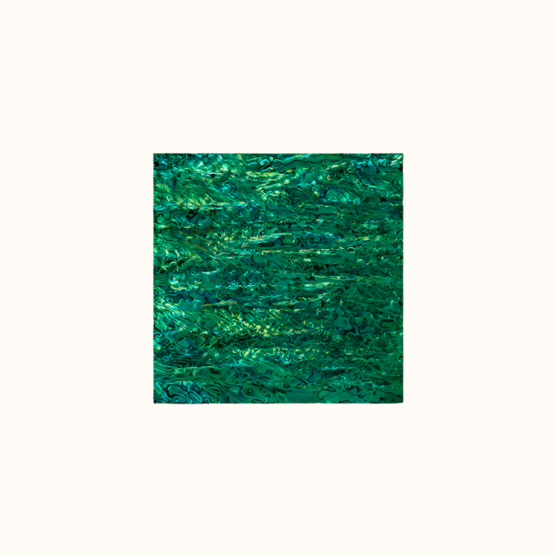 TG200 - 200x200mm SHELL VENEER TILE PAUA EMERALD GREEN - OCEAN SHELL STUDIOS