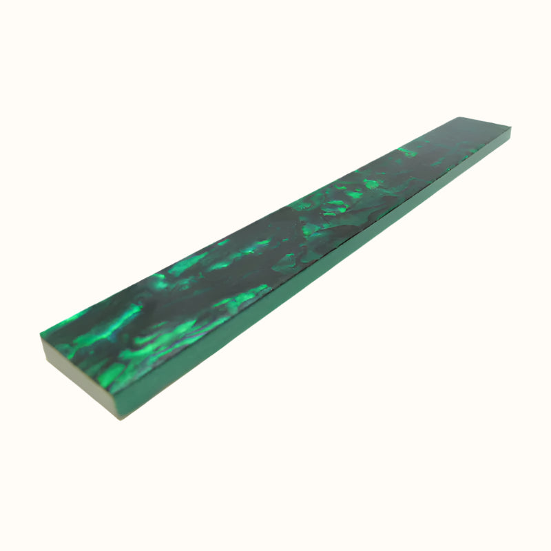 TG25 - 200x25mm SHELL VENEER TILE PAUA EMERALD GREEN - OCEAN SHELL STUDIOS