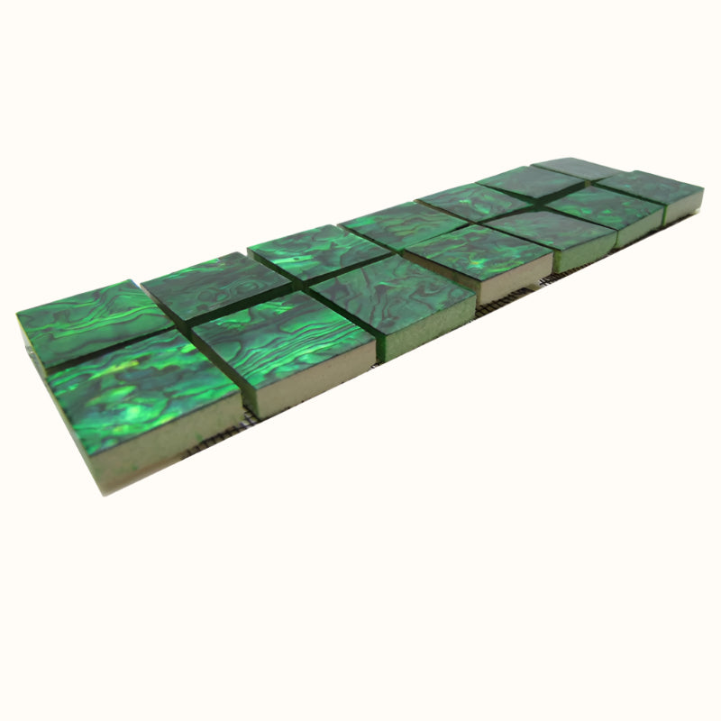 TGM - 25x25mm (14pcs) SHELL VENEER TILE PAUA EMERALD GREEN - OCEAN SHELL STUDIOS