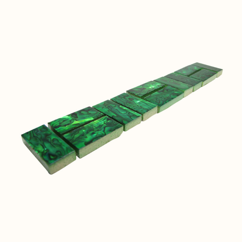 TGRB - Random size (12pc) SHELL VENEER TILE PAUA EMERALD GREEN - OCEAN SHELL STUDIOS