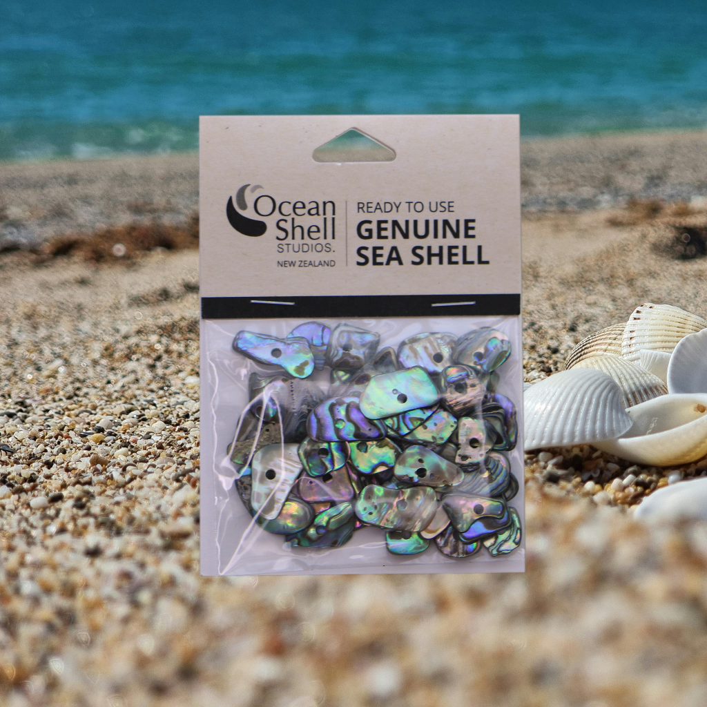 TPDCOL - ORGANIC - LARGE (15G) SHELL PIECES PAUA SEQUINS - DRILLED CENTRE - OCEAN SHELL STUDIOS