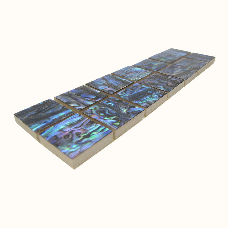 TPM - 25x25mm (14pcs) SHELL VENEER TILE PAUA ALL NATURAL - OCEAN SHELL STUDIOS