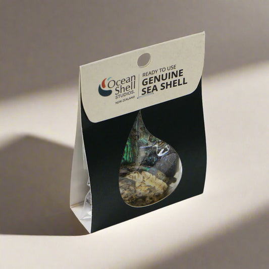 TPS40-65 - PAUA SATIN 30G 40-65MM TUMBLED SHELL PIECES - OCEAN SHELL STUDIOS