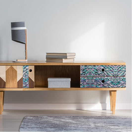 VCAGM230_2 - RETAIL READY - SHELL VENEER COATED - ABALONE PEARL GREY METALLIC - OCEAN SHELL STUDIOS