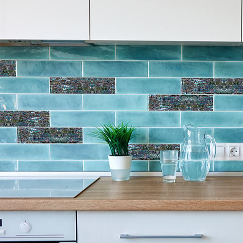 VCMR200_2 - SHELL VENEER COATED - MEXICAN ABALONE GREEN RIPPLE - OCEAN SHELL STUDIOS