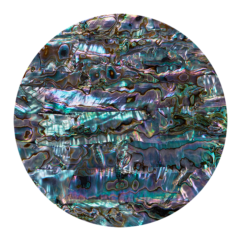VCMR230 - SHELL VENEER COATED - MEXICAN ABALONE GREEN RIPPLE - OCEAN SHELL STUDIOS